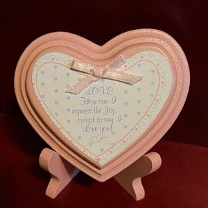 Wood Heart on Easel Decor
